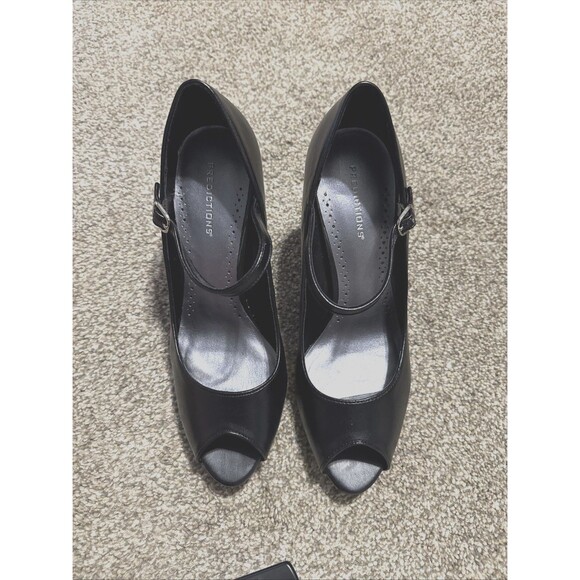 Prediction Black WW Karrye Peep Toe Ankle Strap Heels Women 10W New Cute Gothic - Picture 1 of 16